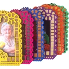 Portaretrato Estilo Papel Picado Día de Muertos, Seres Queridos, Mascotas, - comprar en línea