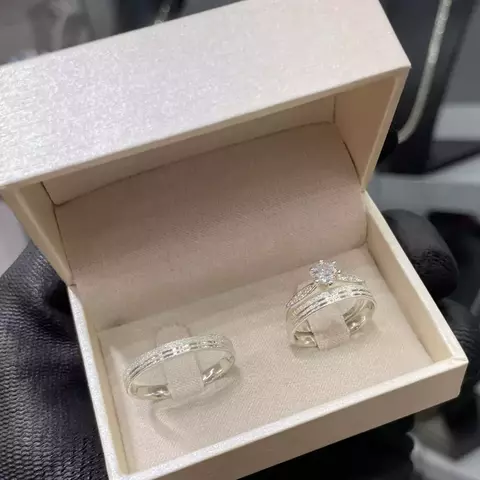 Alianças 3mm Fosqueada e Dois Frisos Lateral