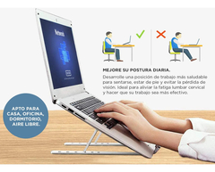 Soporte Plegable Aluminio Para Notebook Regulable 7 Niveles - comprar online