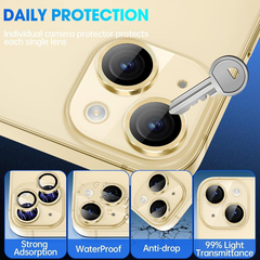 Protector Cámara Dorado Para iPhone Varios Modelos - comprar online