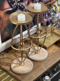 Porta Vela Metalico Base y Centro en Madera - comprar online
