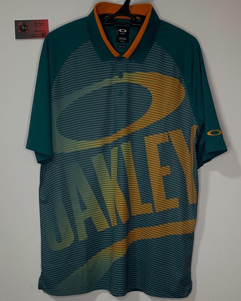 Polo Golf Ellipse Verde Laranja