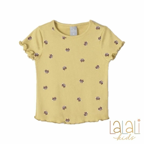 Blusa Amarela com Estampa de Oncinha - Hering Kids