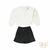 Conjunto Infantil Blusa Off White e Saia Shorts Preta - comprar online