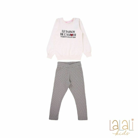 Conjunto Infantil Feminino – Blusa + Legging Xadrez - comprar online