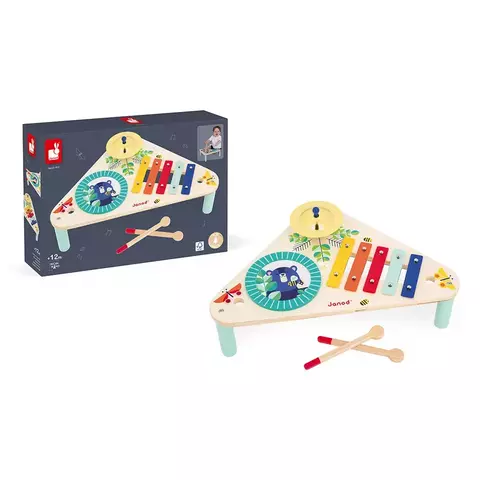 Minha Primeira Mesa Musical Janod – Brinquedo Musical em Madeira | Linha GIOIA | 12 meses+