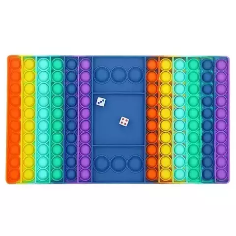 Pop It Anti Stress Grande com Dados Arco Íris