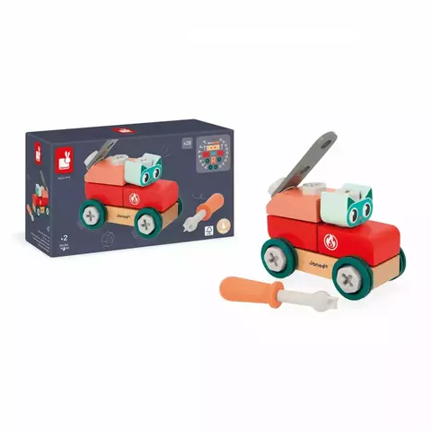 Carro de Montar Gatinho Brico Kids | Janod 2+ | 27 Peças e Ferramenta