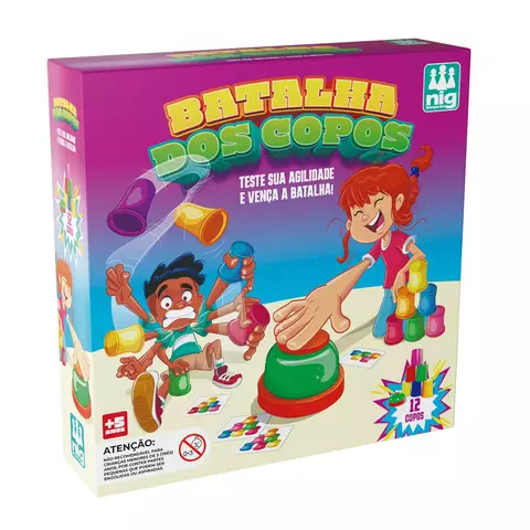 Jogo Batalha dos Copos | Nig Brinquedos | Jogo de Agilidade e Coordenação Motora