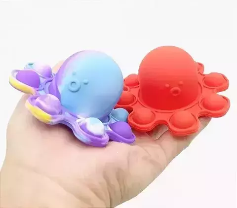 Chaveiro Polvo Reversível Fidget Pop It | Toy Brinquedo