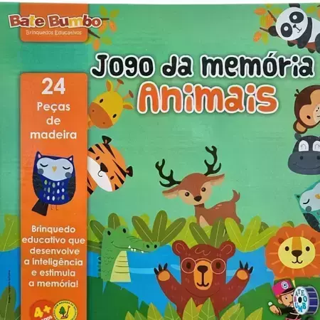 Jogo da Memória Animais 24 peças