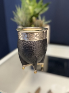Mate imperial croco pelotas de bronce
