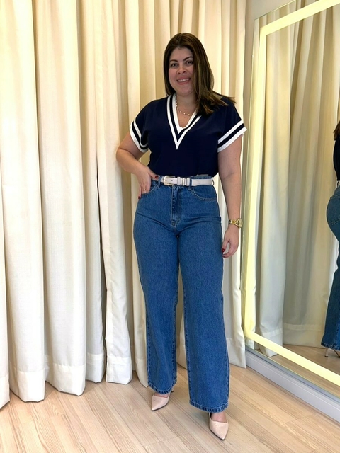 Calça wide leg