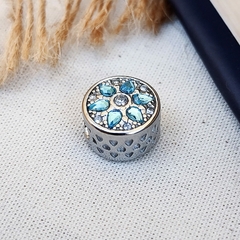 BERLOQUE SEPARADOR COM FLOR CRAVEJADA AZUL - comprar online