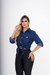 Camisa Jeans feminina Clássica Escura