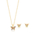 CONJUNTO SEMIJOIA INFANTIL BORBOLETA CRAVEJADO / 45cm