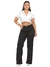 Imagem do Calça Feminina Sarja Cetim Wide Leg Pantalona Elastano