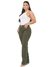 Calça Feminina Sarja Cetim Wide Leg Pantalona Elastano