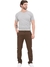Imagem do Calça Masculina Reta Sarja Elastano Sport Fino Marrom 3009