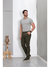 Calça Masculina Reta Sarja Elastano Sport Fino Verde 3012