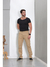 Imagem do Calça masculina reta sarja elastano sport fino alfaiataria Caqui 3013