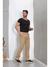 Calça masculina reta sarja elastano sport fino alfaiataria Caqui 3013 - comprar online
