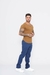 Imagem do Calça Masculina Reta Sarja Elastano Sport Fino Azul Indigo 3018