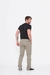 Calça Masculina Reta Sarja Elastano Sport Fino Bege 3020 - comprar online