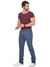 Calça masculina Slim Sarja Elastano Sport Fino Social Azul Petroleo R.3709 na internet