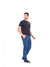 Imagem do Calça Masculina Slim Sarja elastano Sport Fino Bolso faca Social Azul Indigo 3728