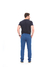 Calça Masculina Slim Sarja elastano Sport Fino Bolso faca Social Azul Indigo 3728