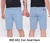 Bermuda Masculina Sarja Sport Fino Social Elastano Azul Claro R.602