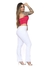 Imagem do Calça Feminina Reta Sarja Cetim Elastano Alfaiataria Social Branca R.7004