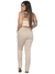 Calça Feminina Reta Sarja Cetim Elastano Alfaiataria Social Bege/Areia R.7006 - comprar online