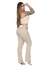 Calça Feminina Reta Sarja Cetim Elastano Alfaiataria Social Bege/Areia R.7006