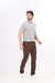 Calça Masculina Reta Sarja Elastano Sport Fino Marrom 3009 - loja online