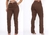 Calça Feminina Reta Sarja Cetim Elastano Alfaiataria Social Marrom 7012