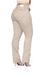 Calça Feminina Reta Sarja Cetim Elastano Alfaiataria Social Bege/Areia R.7006 - Malloy Jeans
