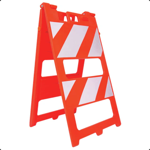 Cavalete Dobrável PVC Laranja e Branco