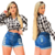 Short Feminino Jeans Cintura Alta Destroyed Curto na internet