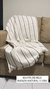 Manta de hilo - rayada blanco y gris - comprar online