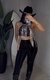 calça strass luxo