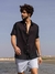 CAMISA DE LINHO MANGA CURTA PRETA - comprar online