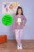 Pijama Infantil Feminino Manga Longa Com Detalhe De Silk Grande Que Brilha No Escuro E Calça Eslasti