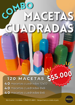 Combo Macetas Cuadradas