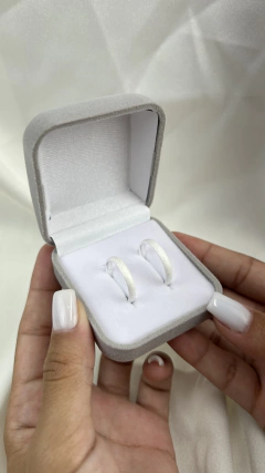 Par de Alianças Almach - Acabamento Diamantado abaulado - Prata 950 - 3mm