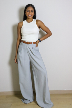 Calça Pantalona Juliana -Cinza - Gretta