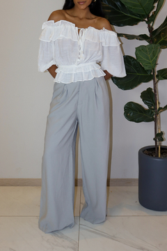 Calça Pantalona Juliana -Cinza na internet