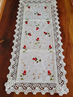 Caminho De Mesa Renda Guipir 90cm Bordado