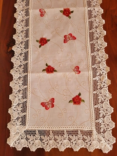 Caminho De Mesa Renda Guipir 90cm Bordado - loja online